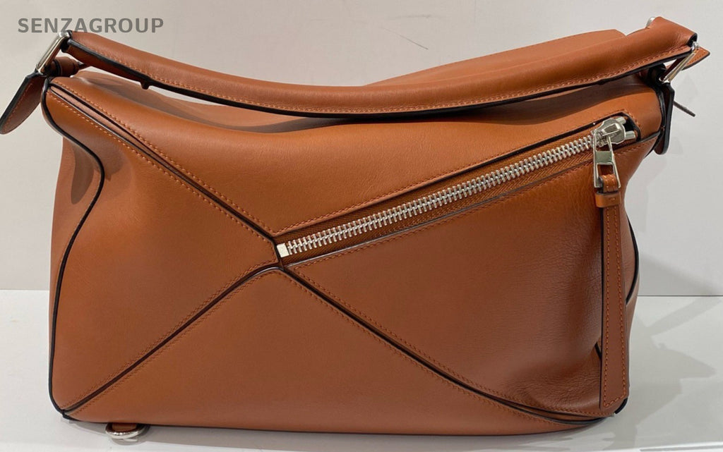 Loewe Puzzle GM Shoulder Bag Crossbody Brown Silver Used Women Classic