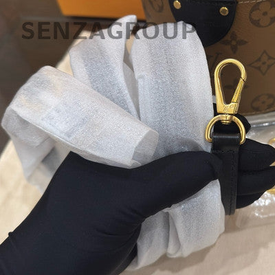 Louis Vuitton Cannes Monogram Bucket Bag Brown Gold Women's Handbag