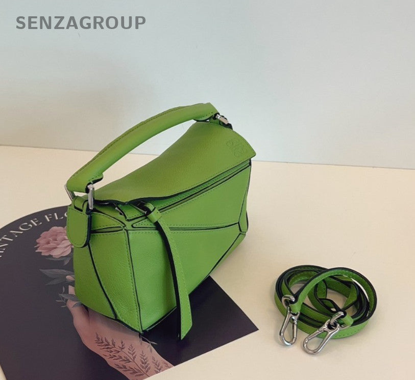Loewe Mini Puzzle Crossbody Handbag Clutch Bag Women Fennel Green