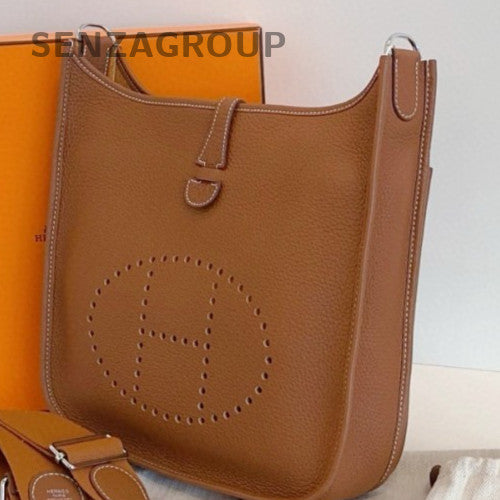 HERMES Evelyne TPM Shoulder Bag Crossbody Brown Gold Used Women Classic