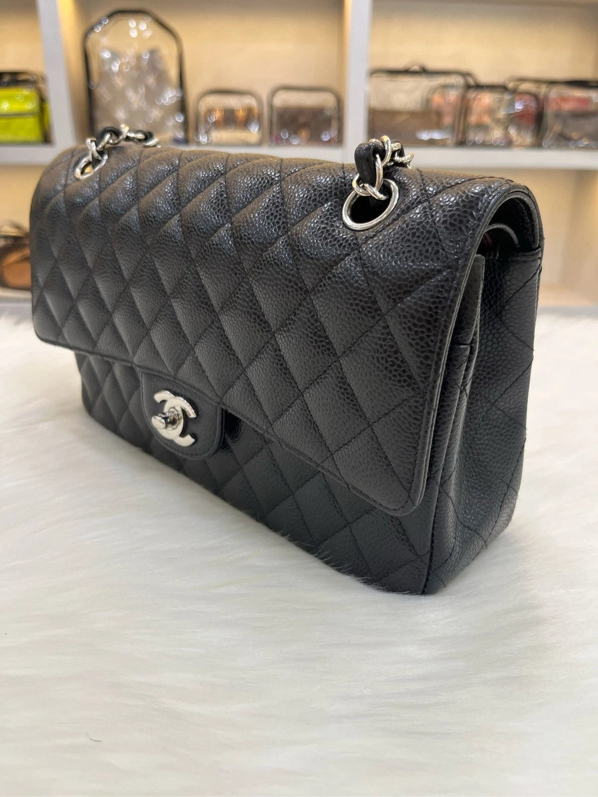CHANEL CF Medium Black Shoulder Crossbody Bag For Women