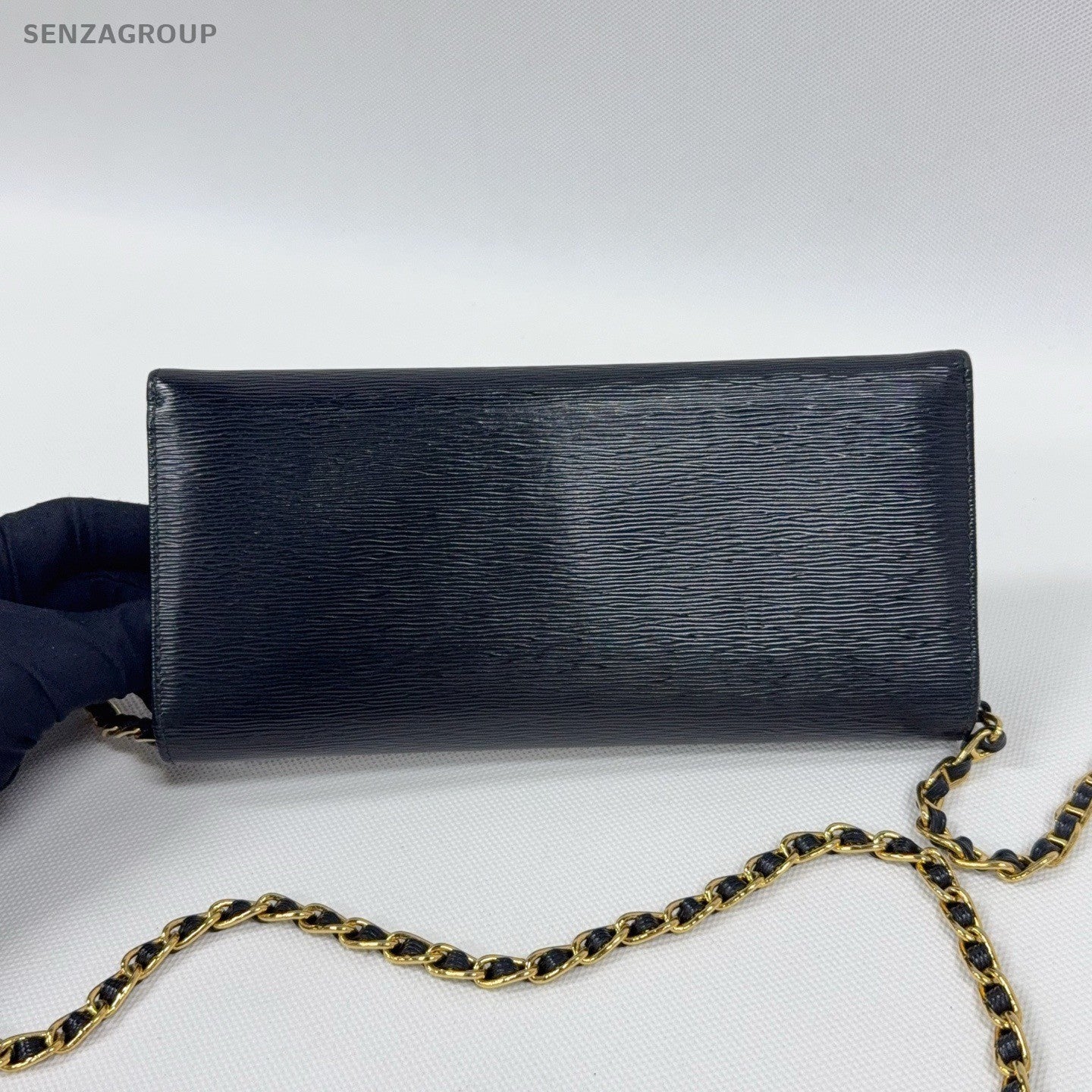 Prada woc Calfskin Shoulder Crossbody Bag Black Gold Women