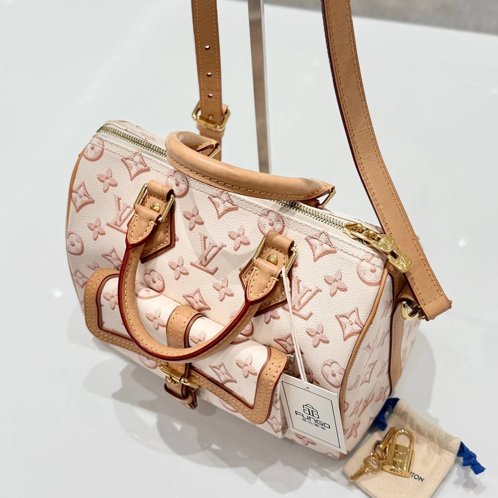 Louis Vuitton Canvas Speedy Bandoulière 25 Shoulder Handbag For Women