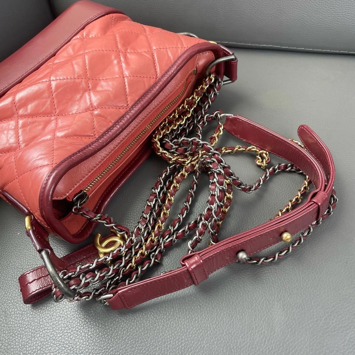 CHANEL Small Gabrielle Pink Shoulder Crossbody Bag For Women