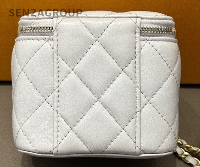 Chanel Diamond Pattern Chain Shoulder Bag Crossbody Purple Gold Women Classic