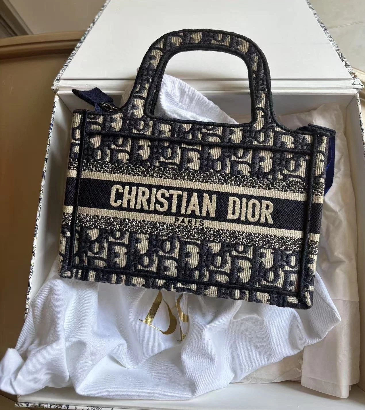 Dior Canvas Mini Tote Bag For Women Pre-owned