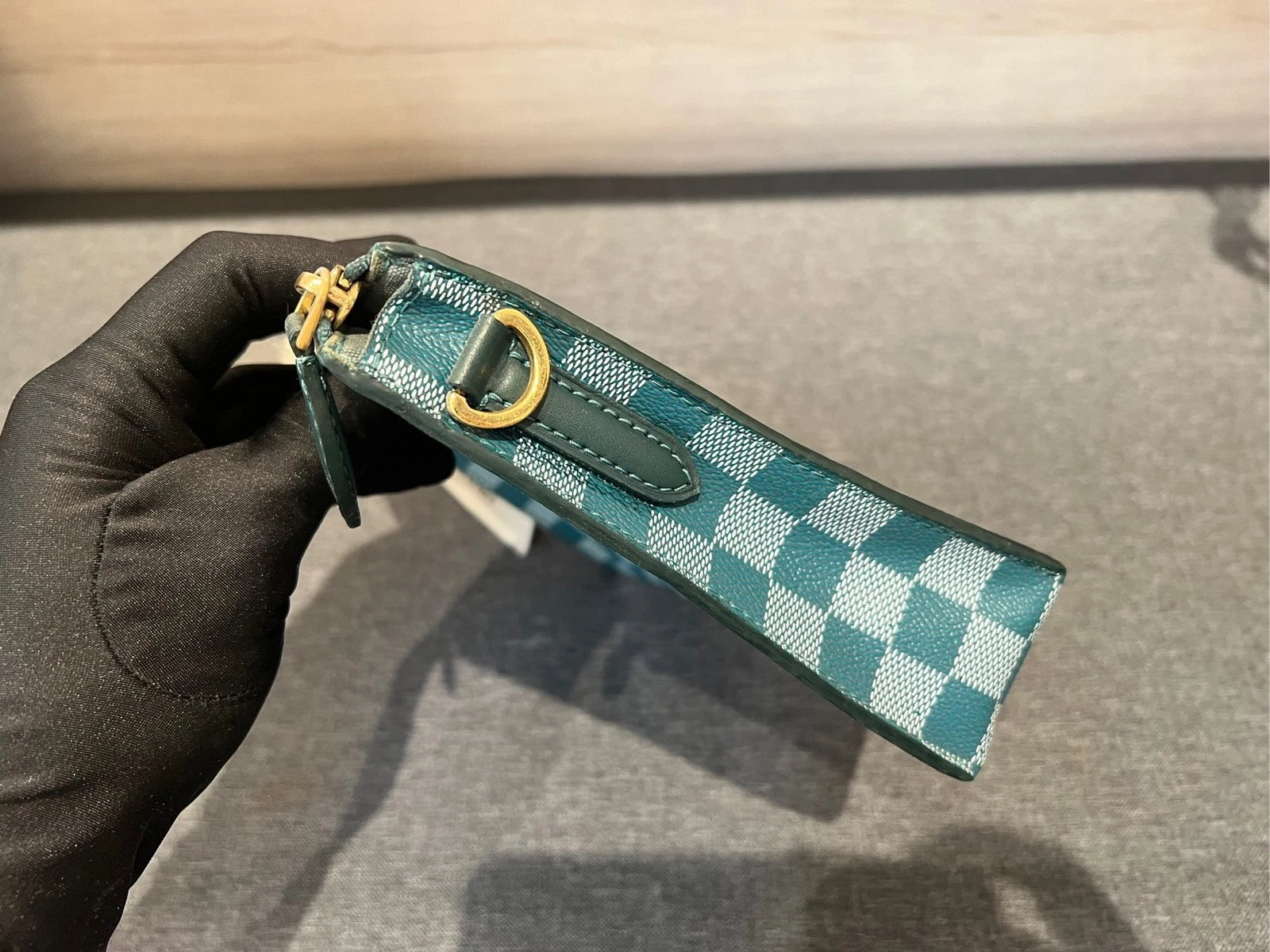 Louis Vuitton Limited Green Damier Canvas 26 Toiletry Pouch Clutch Women