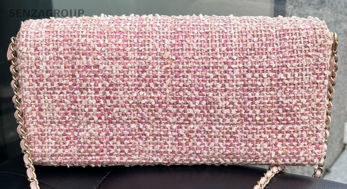 Chanel Classic Flap Chain Shoulder Bag Pink Gold Women Vintage Designer