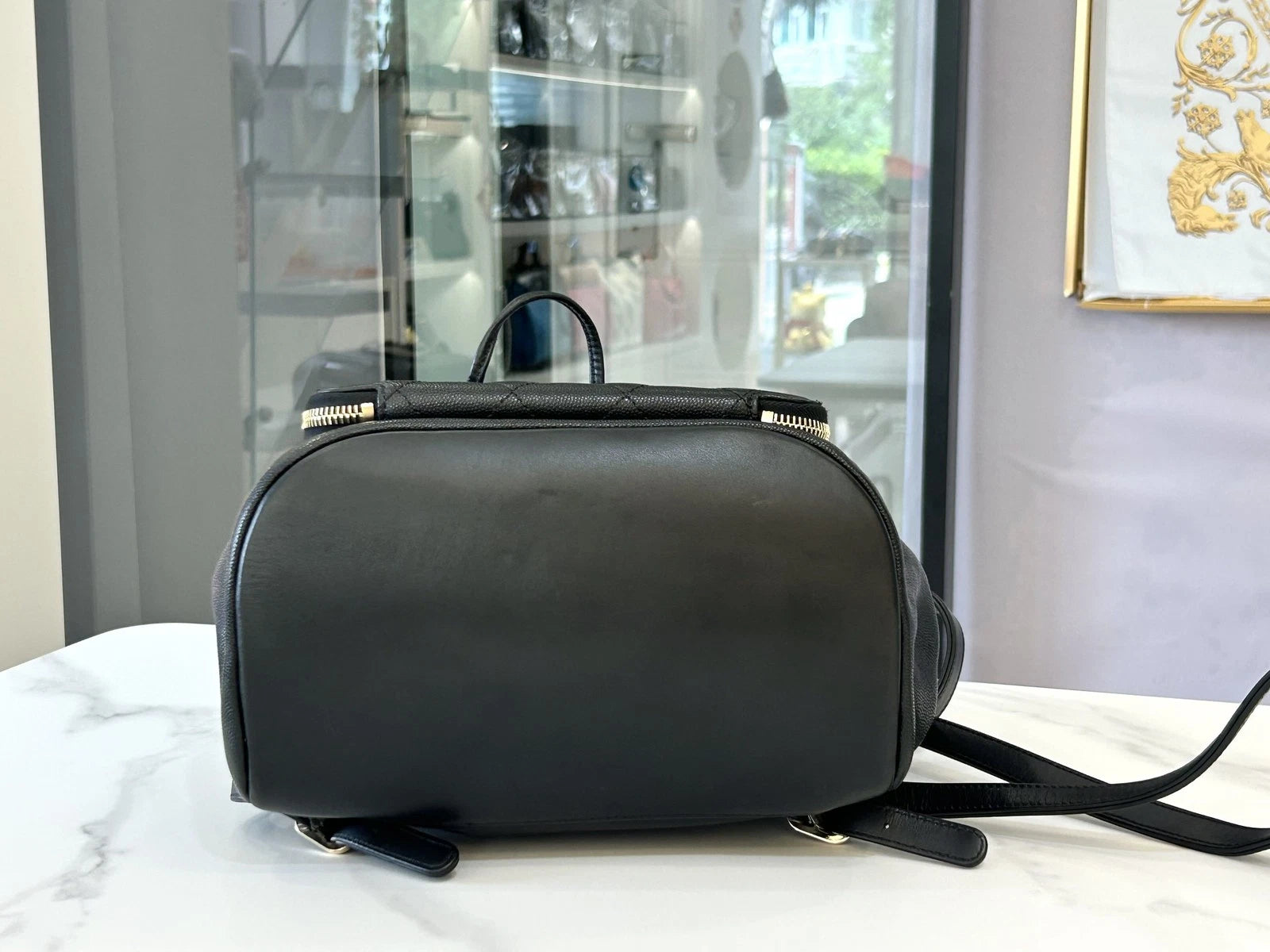 CHANEL Business Affinity Black Gold Backpack For Women