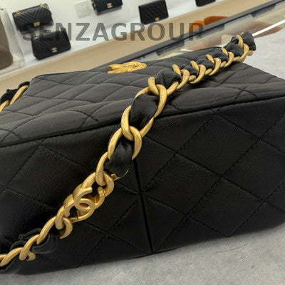 Chanel Quilted Black Gold Chain Hobo Shoulder Bag - Classic Fashion