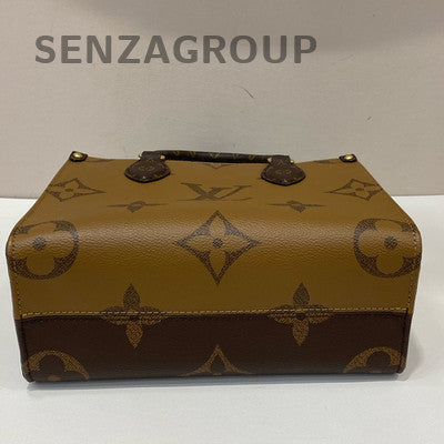 Louis Vuitton OnTheGo PM Tote Bag Brown Gold Classic Women's Handbag