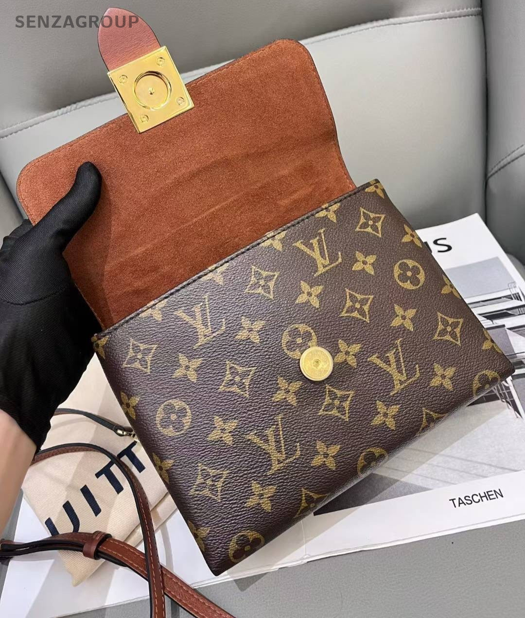 Louis Vuitton Locky BB Monogram Top Handle 2way Shoulder Handbag Brown Women