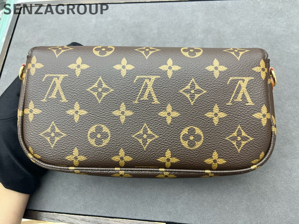 Louis Vuitton Monogram Ivy Chain Shoulder Bag Brown Gold Hardware
