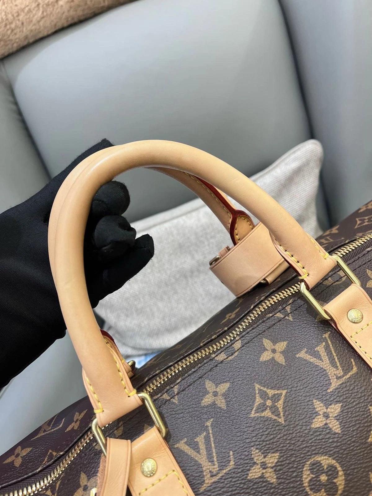 Louis Vuitton Keepall50 Monogram Top Handle Shoulder Bag Unisex Adults Classic