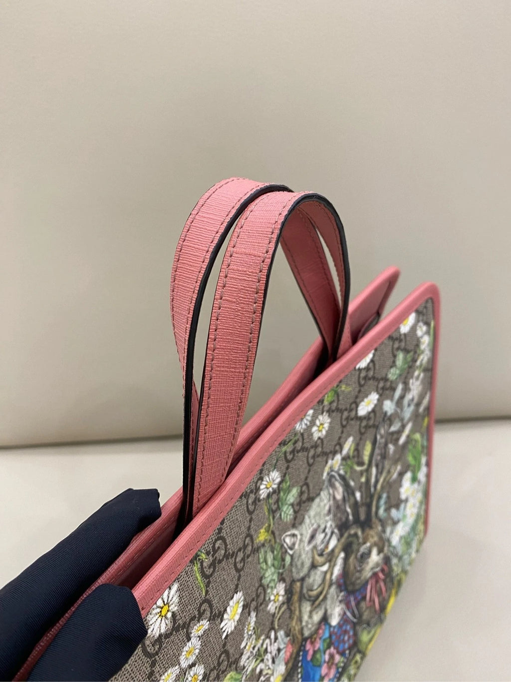 Gucci Yuko Higuochi Collab Cat Rabbit Canvas Tote Shoulder Bag For Women