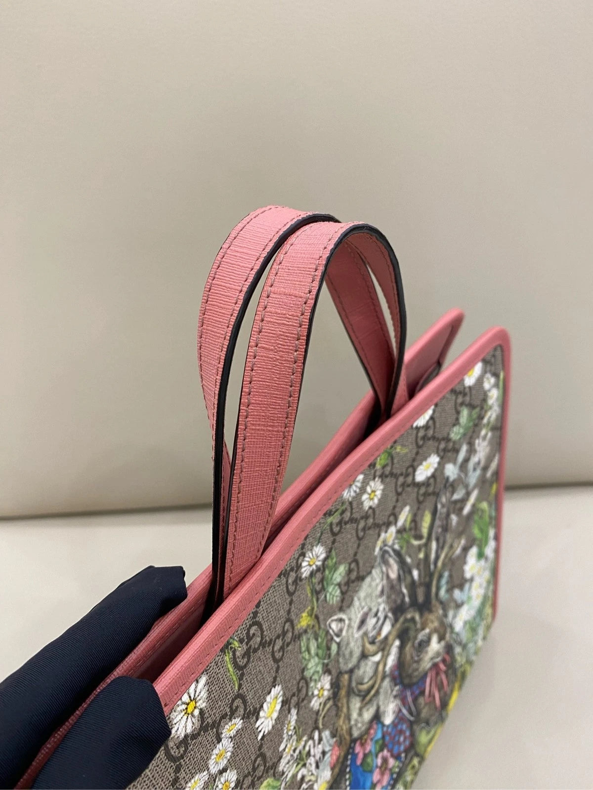 Gucci Yuko Higuochi Collab Cat Rabbit Canvas Tote Shoulder Bag For Women