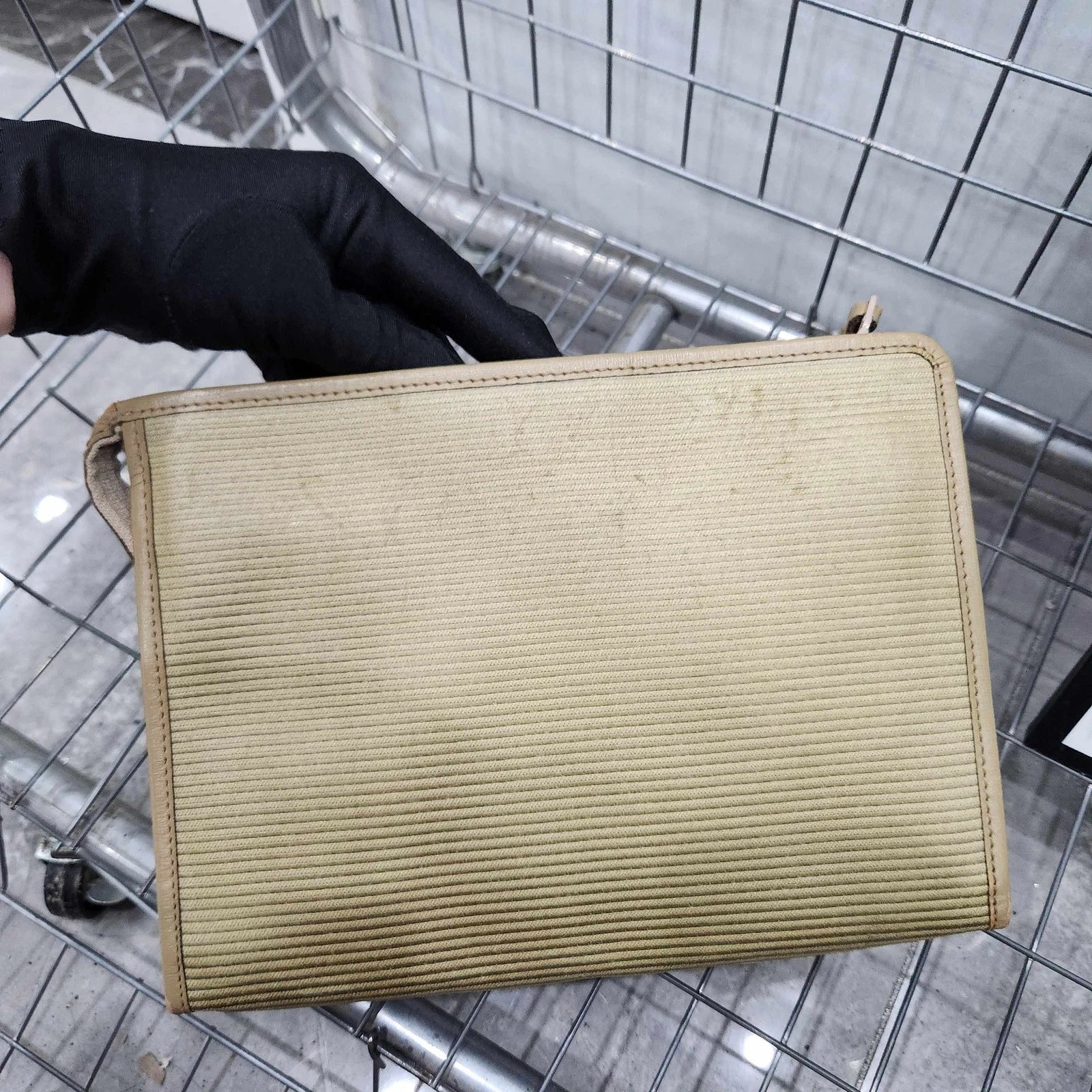 YSL Vintage Canvas Clutch Pouch Bag For Women