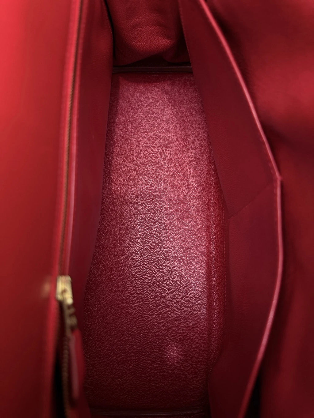 Hermes Kelly32 Top Handle Bag Crossbody Red Gold Classic Fashion Women