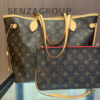 Louis Vuitton Neverfull MM Tote Bag Brown Gold Hardware Classic Women's