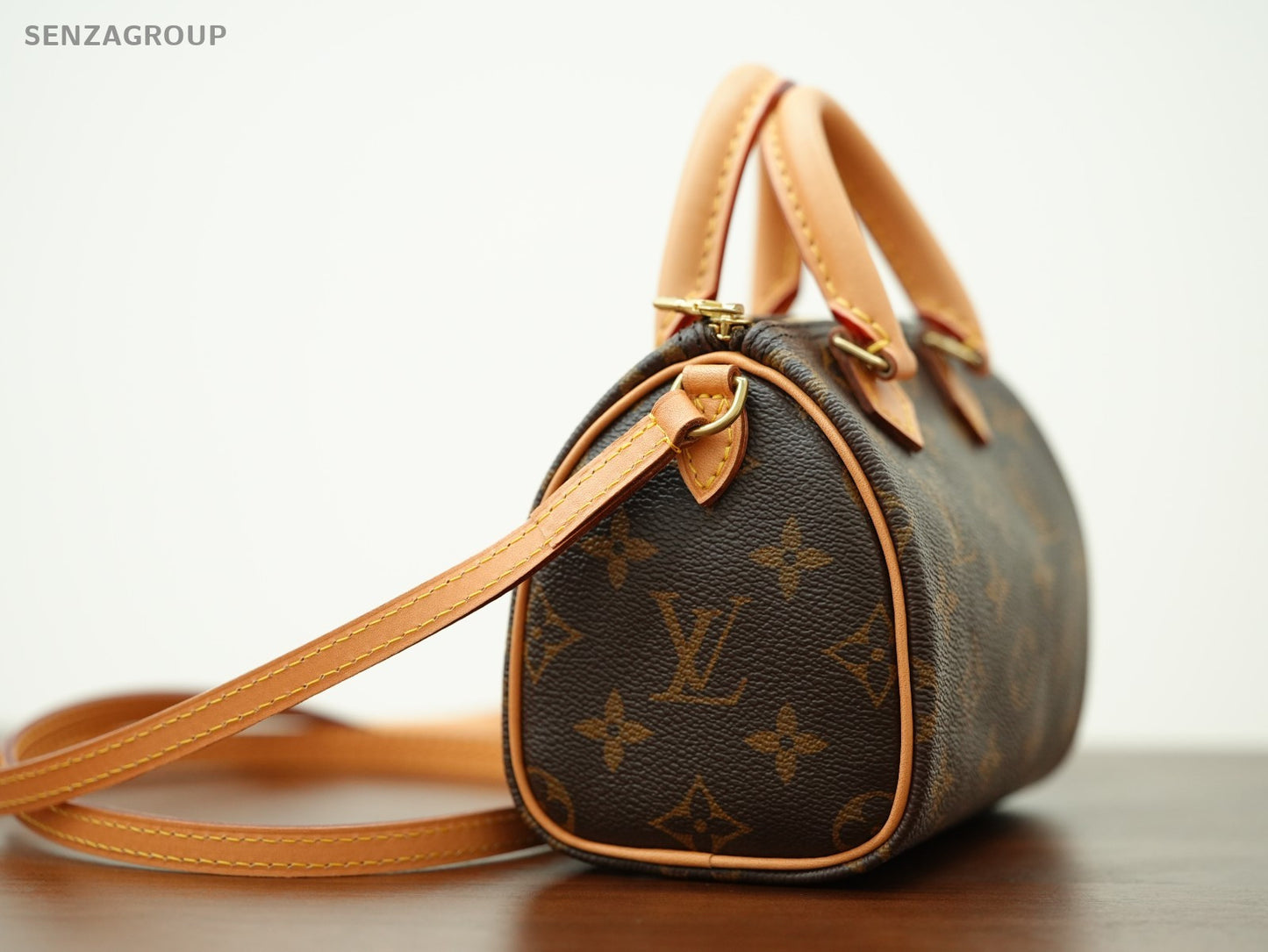 Louis Vuitton Monogram Nano Speedy Crossbody Shoulder bag Women Brown Classic