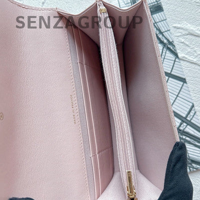 Chanel Quilted WOC Chain Bag in Sakura Pink with Gold Hardware
