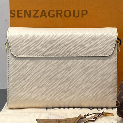 Louis Vuitton Twist Medium White Epi Leather Gold Lock Shoulder Bag