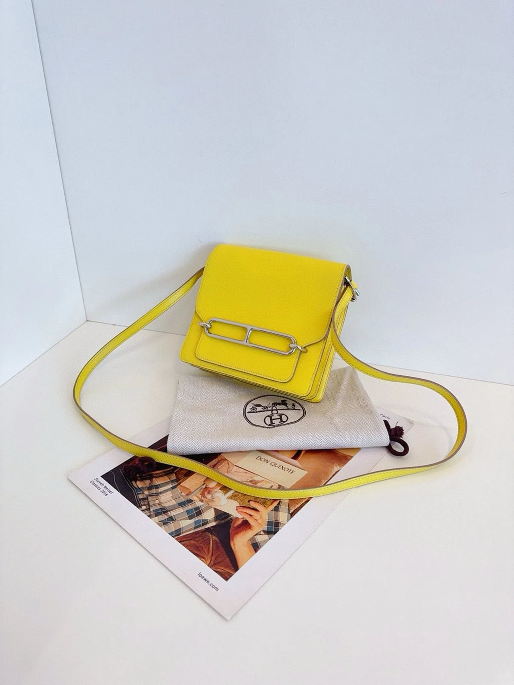 Hermes Roulis19 Mini Shoulder Bag For Women Yellow