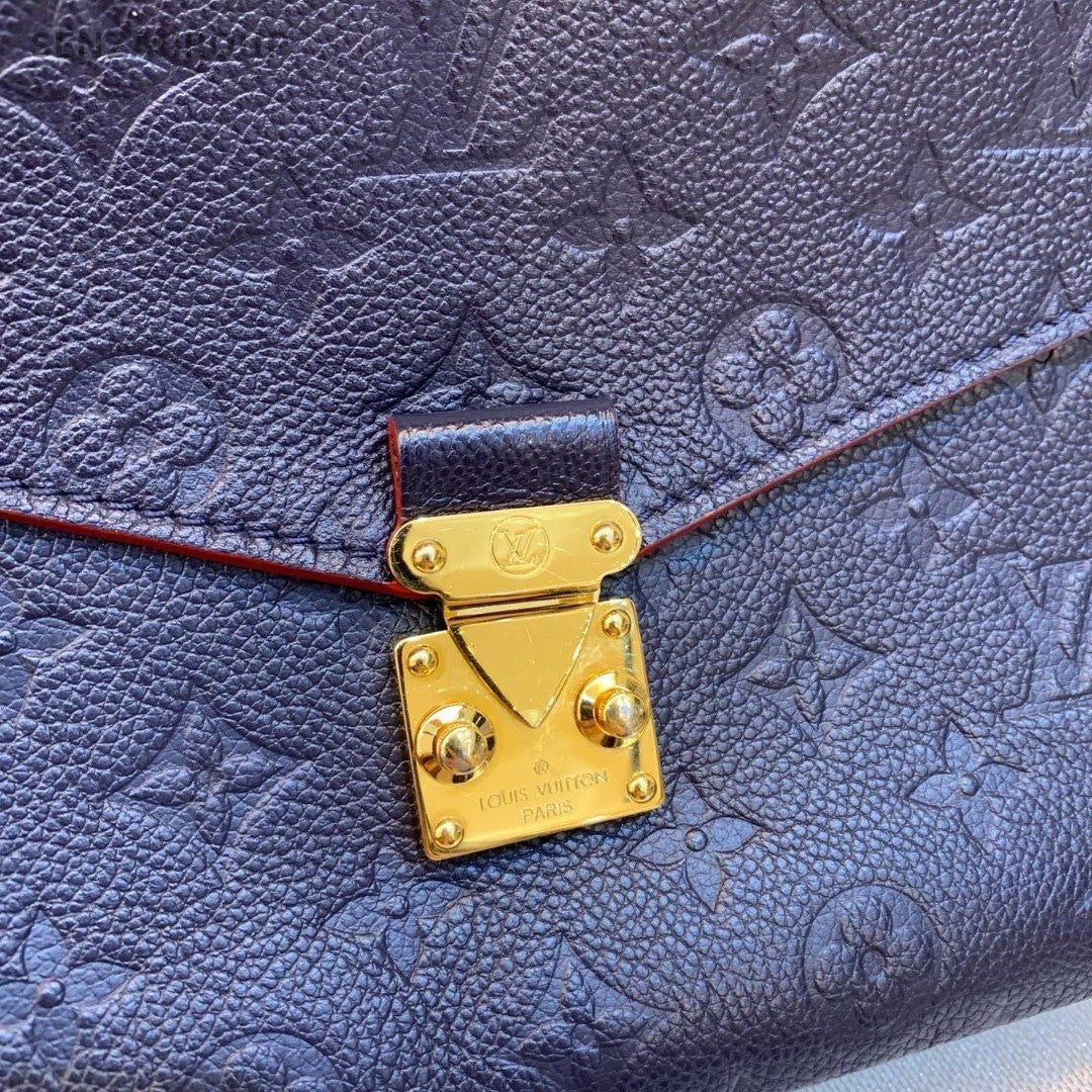Louis Vuitton Monogram Empreinte Blue Leather Pochette Métis Handbag Crossbody