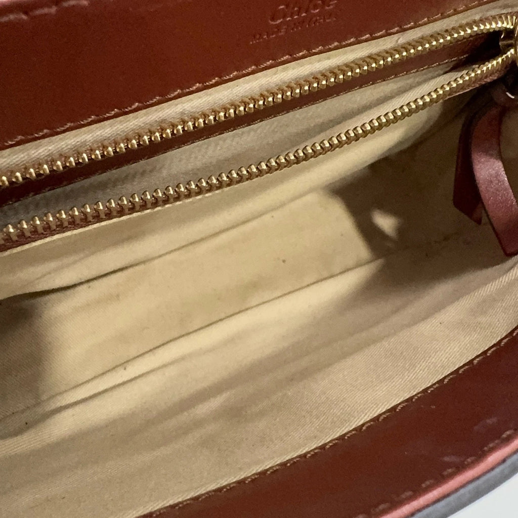 Chloe C Bag Women's Brown Red Patchwork Shoulder Crossbody Handbag