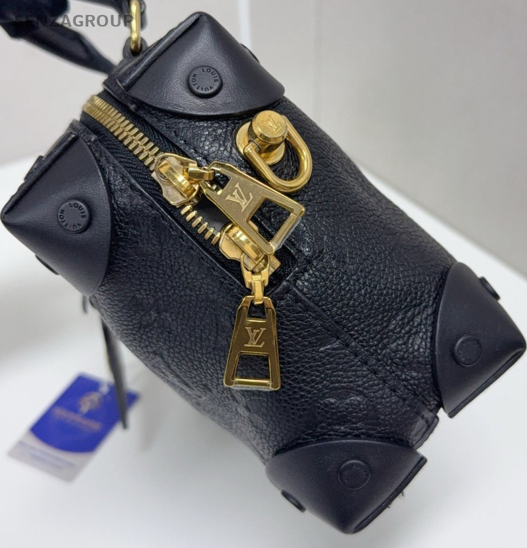 Louis Vuitton Petite Malle Top Handle Shoulder Crossbody Bag Black Women