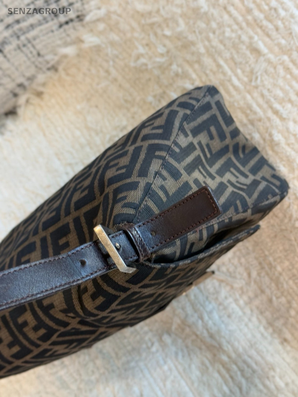FENDI FF Vintage Monogram Shoulder bag Brown Classic Women