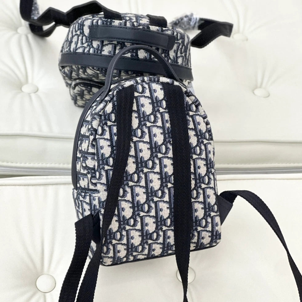 Christian Dior Oblique Mini Backpack Black Silver Hardware Women S