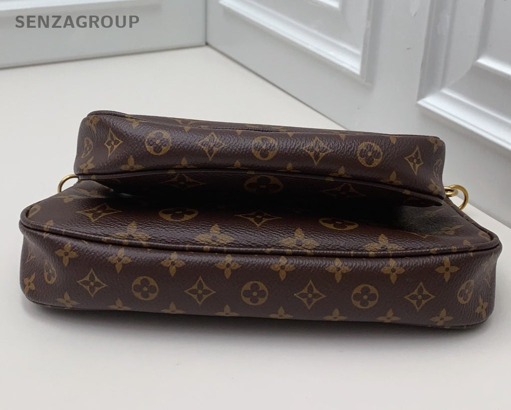 Louis Vuitton Monogram Chain Shoulder Bag Crossbody Brown Gold Women Classic