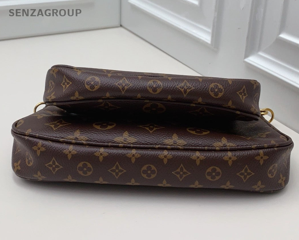 Louis Vuitton Monogram Chain Shoulder Bag Crossbody Brown Gold Women Classic