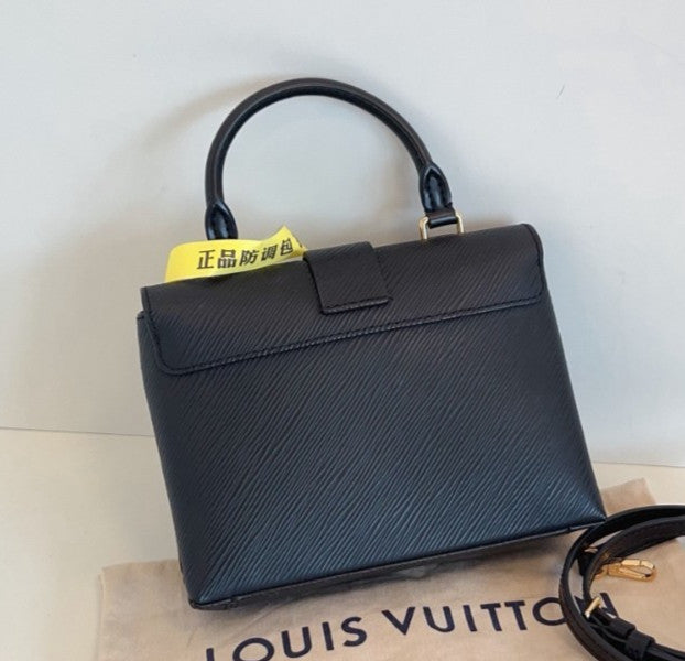 Louis Vuitton Locky BB Epi Top Handle Crossbody Black Gold Women Classic Fashion