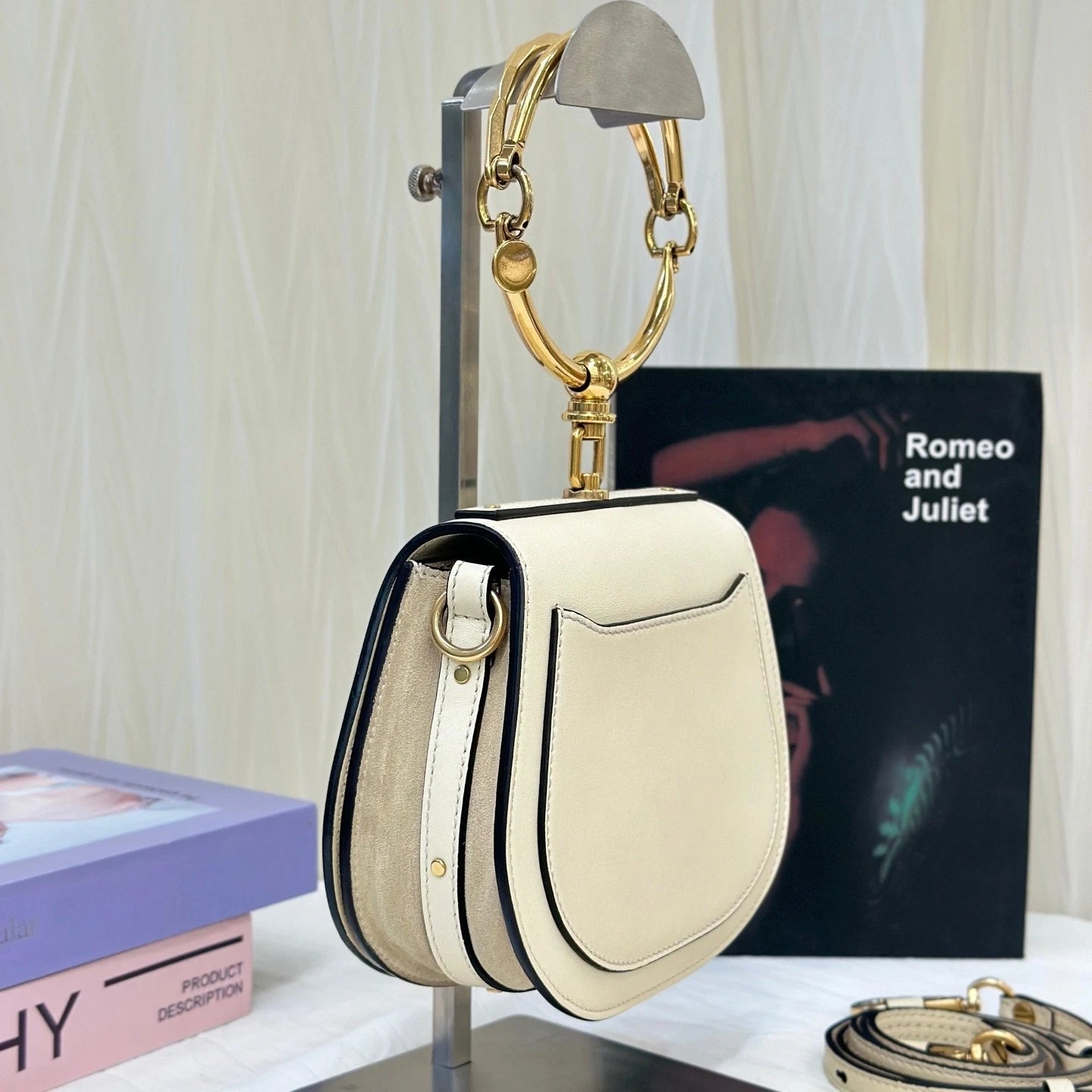 Chloe Cream White Leather Handbag Crossbody Bag For Women