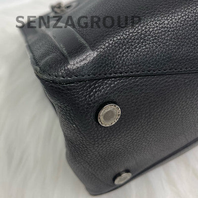 Bvlgari Chain Shoulder Bag Black Silver Women's Fashion Classic