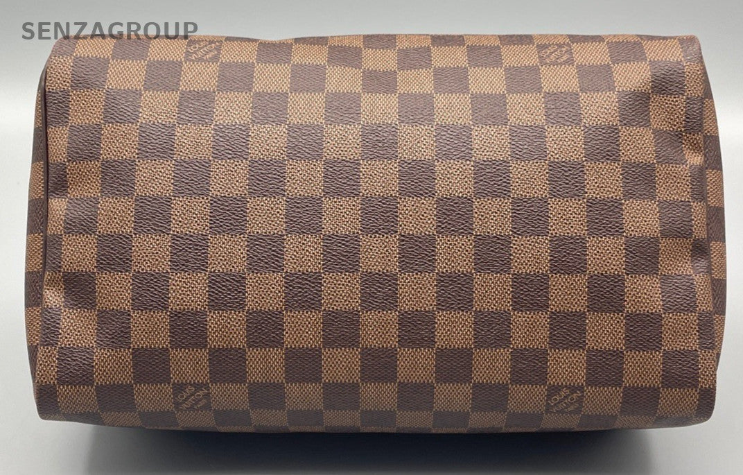 Louis Vuitton Speedy Top Handle Bag Brown Gold Used Women Classic Designer