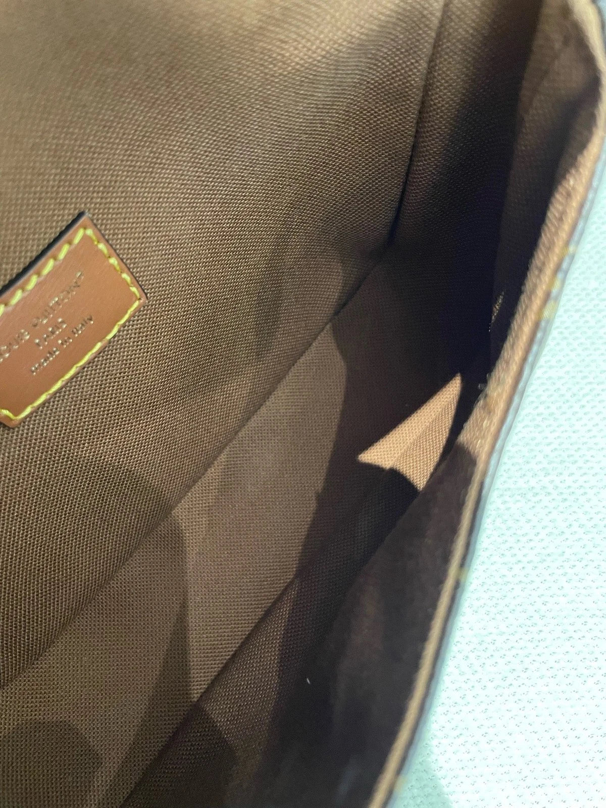 Louis Vuitton Solo Monogram Chain Shoulder Bag Crossbody Brown Gold Women