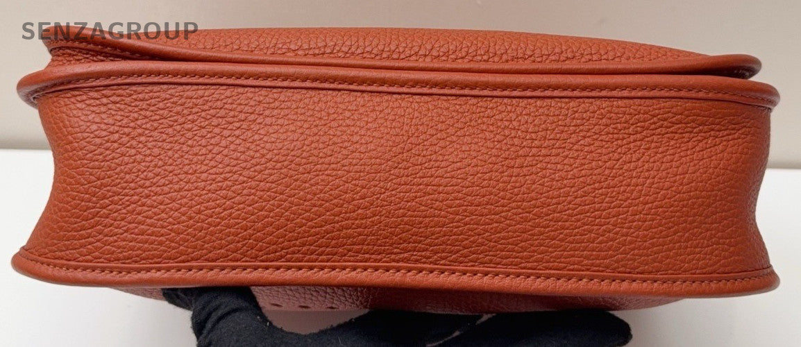 HERMES Evelyne29 Shoulder Bag Crossbody Orange Silver Used Women Classic