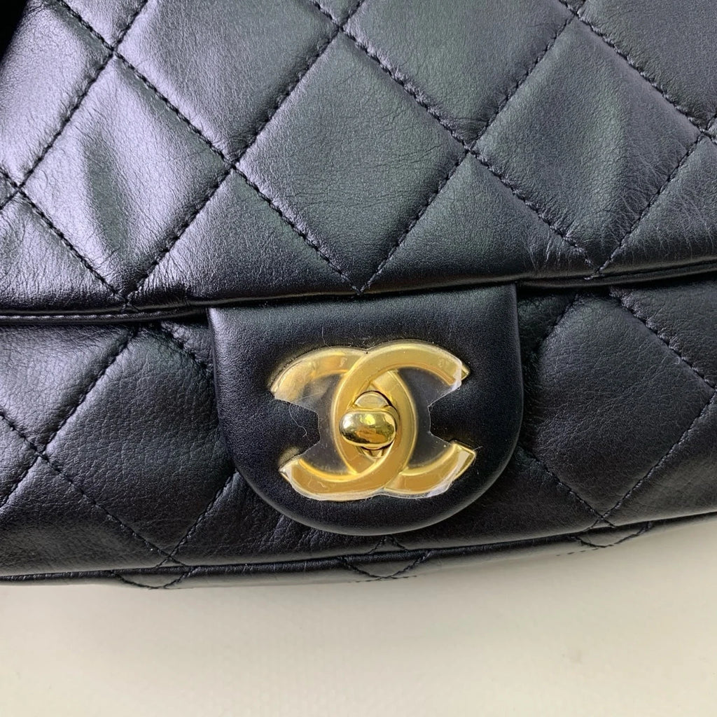CHANEL Black Leather Pearl CF Mini Crossbody Bag For Women