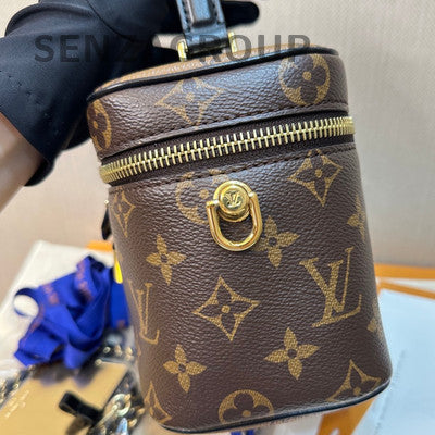 Louis Vuitton Monogram Vanity Chain Crossbody Bag Brown Gold