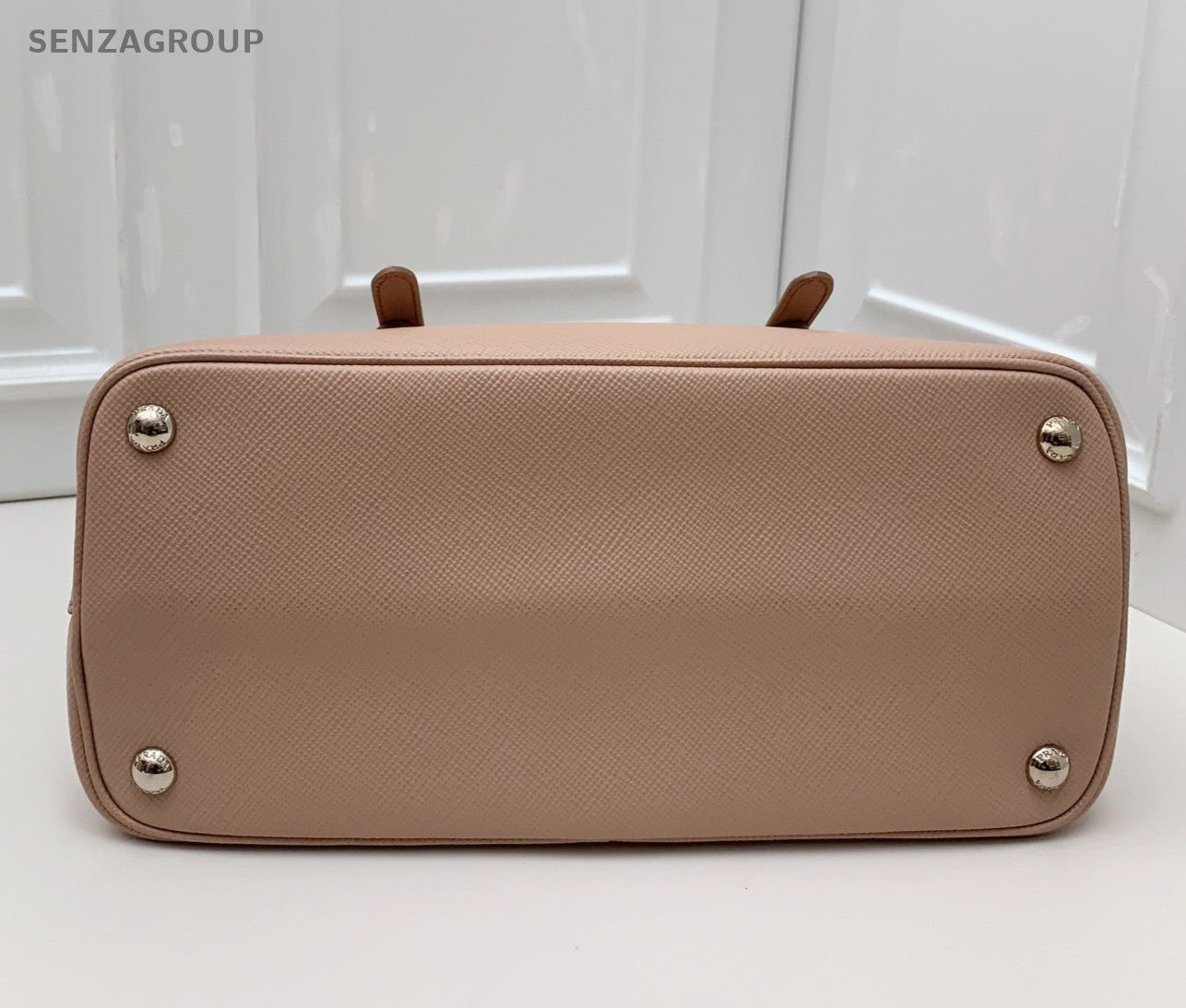 Prada Galleria 2Way Top Handle Bag Crossbody Pink Silver Used Women Classic