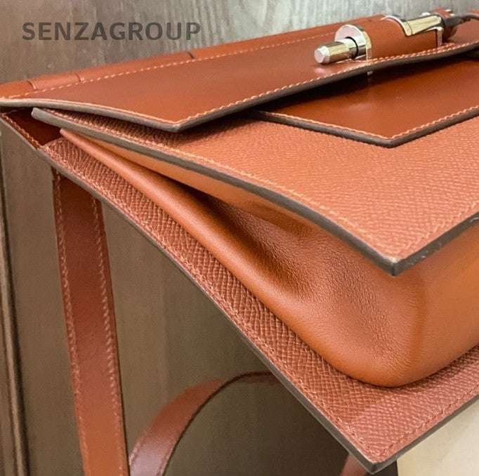 Hermes Sacabar Shoulder Bag Orange Silver Used Women Classic