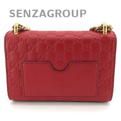 Gucci Padlock Small Red GG Print Gold Chain Crossbody Bag for Women