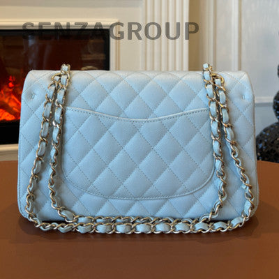 Chanel Classic Flap Medium Blue Gold Hardware Quilted Shoulder Bag