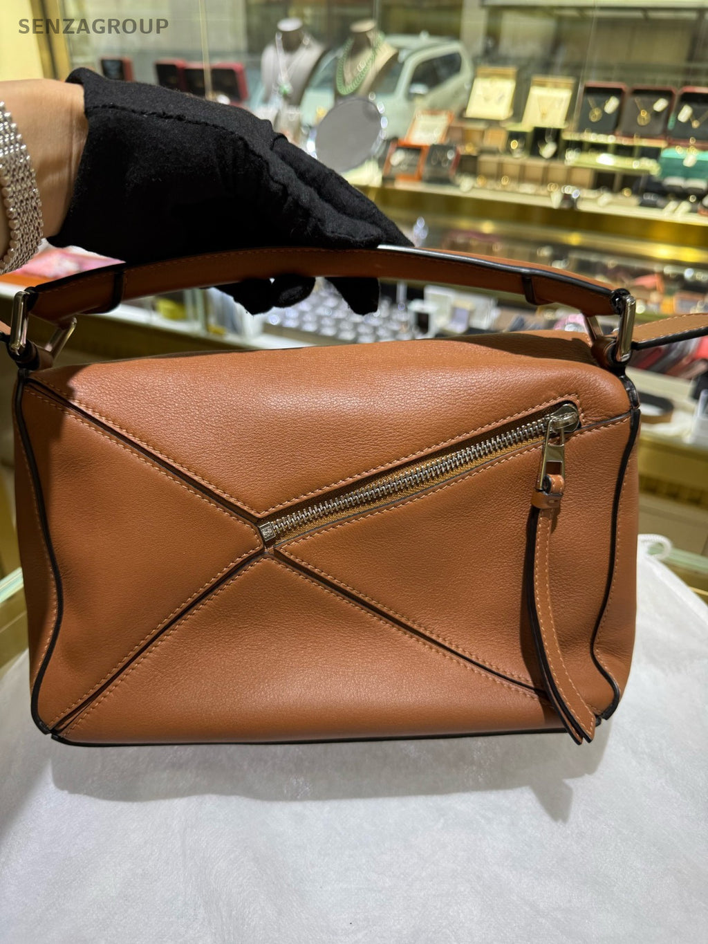 Loewe Puzzle PM Calfskin Top Handle 2way Shoulder Handbag Women Classic