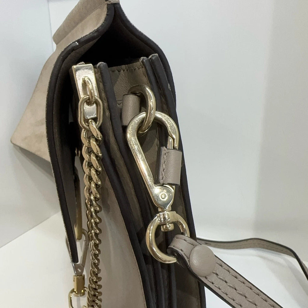 Chloe Faye Calfskin Shoulder Crossbody Bag For Women Elephant Gray