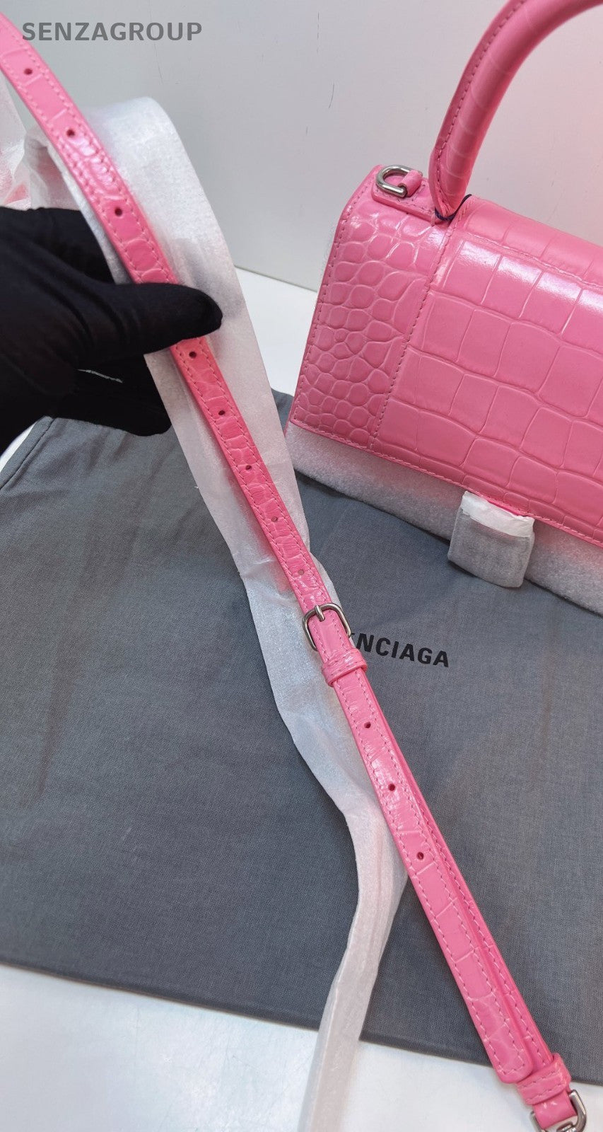 Balenciaga Hourglass XS Top Handle 2way Shoulder bag Pink Women Brand NEW