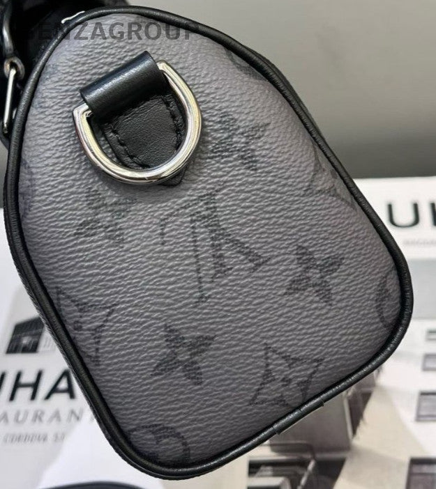Louis Vuitton  Keepall XS Monogram Top Handle Shoulder Bag Black Silver Women